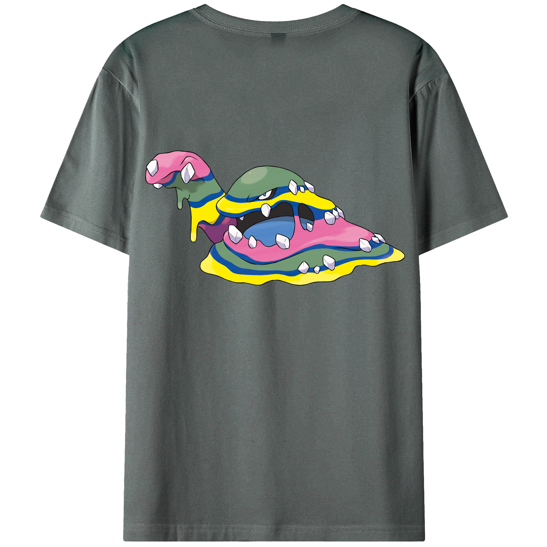 （画像用） ポケットモンスター Pokémon 綿100％ メンズ半袖Tシャツ（バックプリント） 通気性